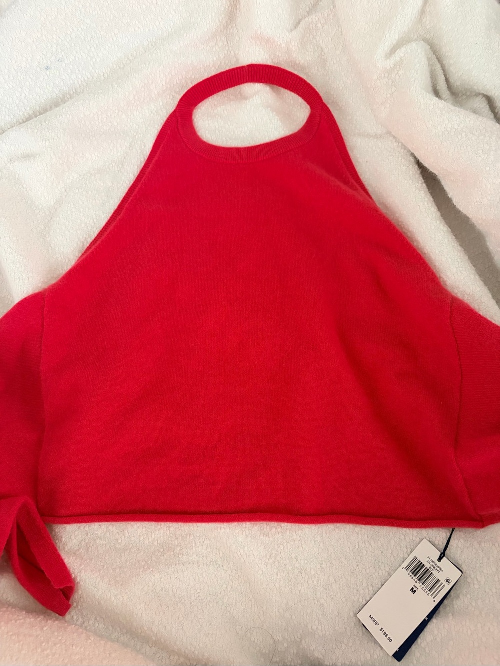 NWT Vintage Polo Ralph Lauren Rose Halter Cashmere Knit Wrap Top